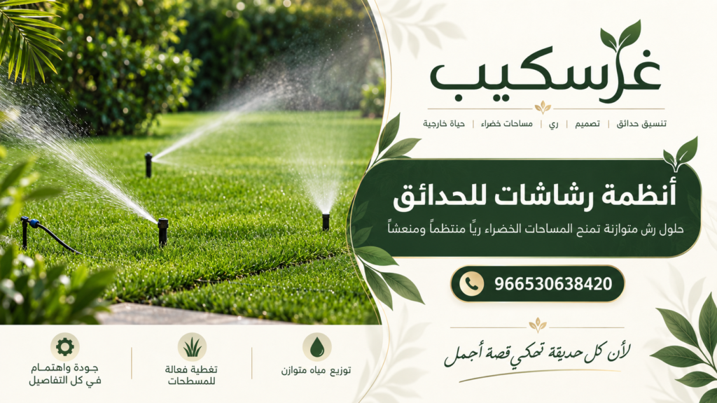 رشاشات الحدائق لتقليل هدر المياه خارج المسطحات الخضراء
