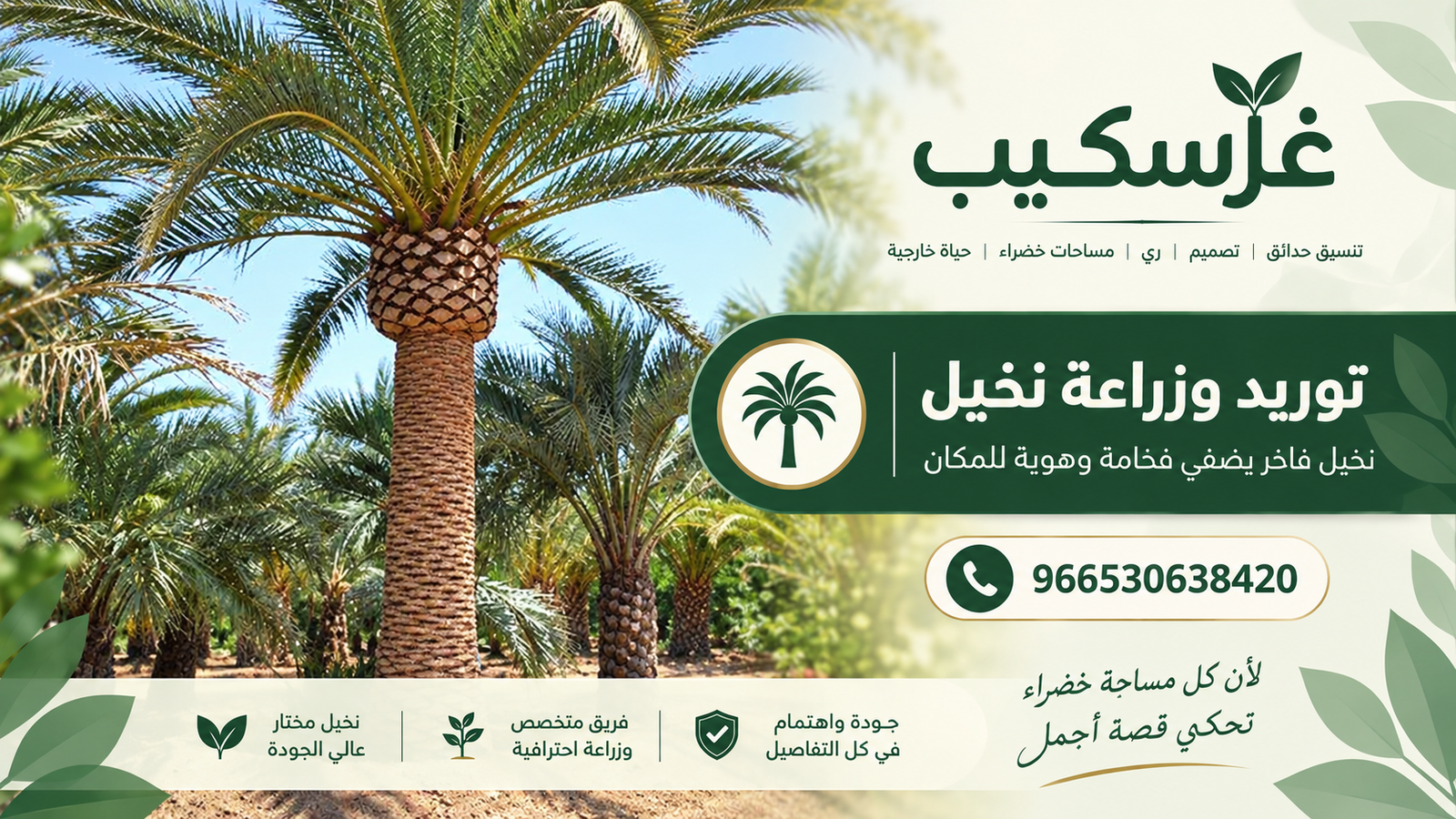 توريد وزراعة النخيل - غرسكيب