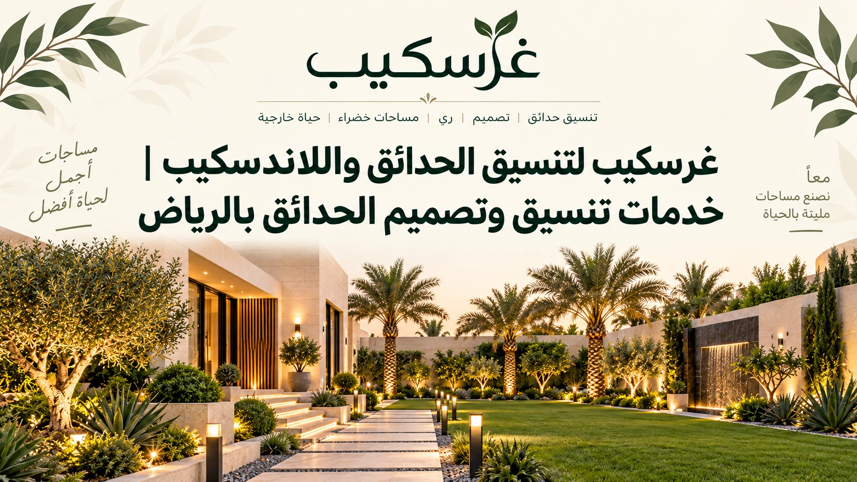 غرسكيب لتنسيق الحدائق واللاندسكيب | خدمات تنسيق وتصميم الحدائق بالرياض