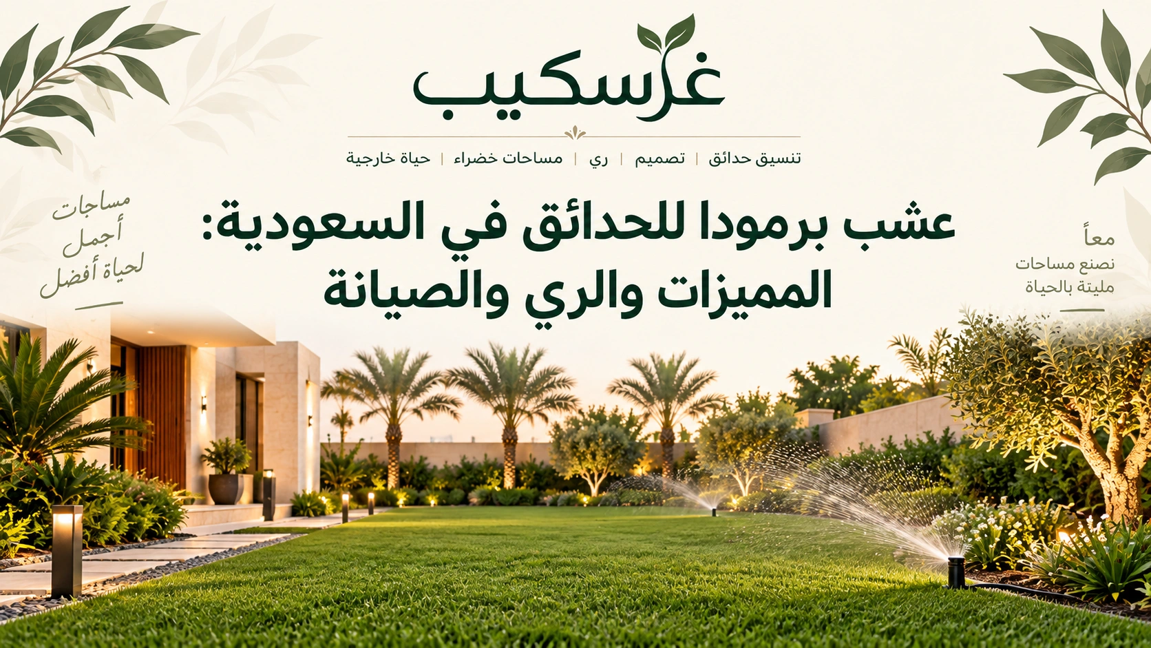 عشب برمودا للحدائق في السعودية: المميزات والري والصيانة