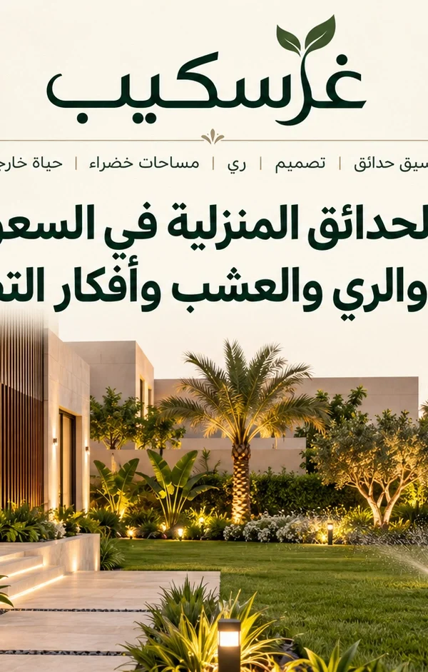دليل تنسيق الحدائق المنزلية في السعودية 2026: النباتات والري والعشب وأفكار التصميم